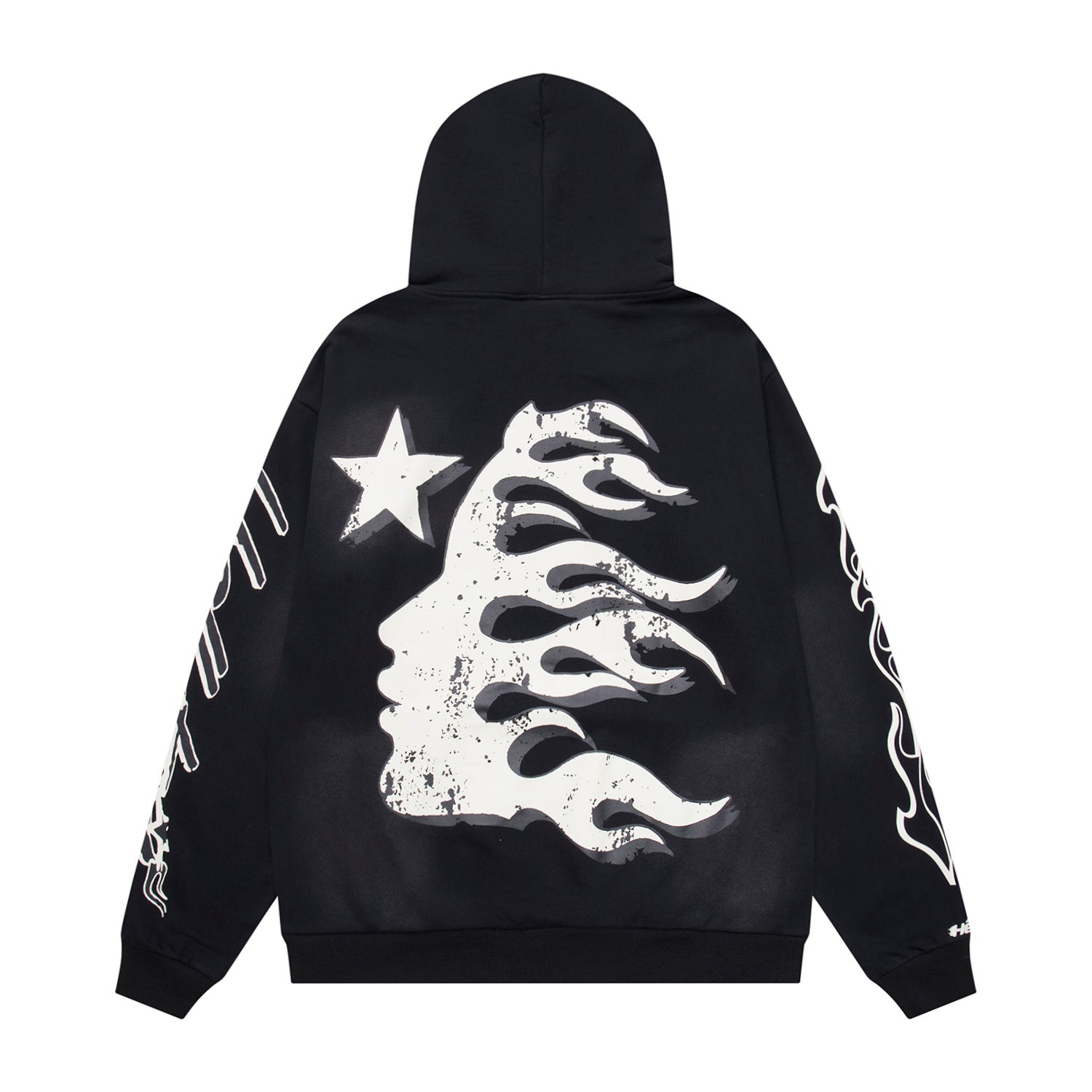 Hellstar "Records" Flame Oversized Hoodie – Black