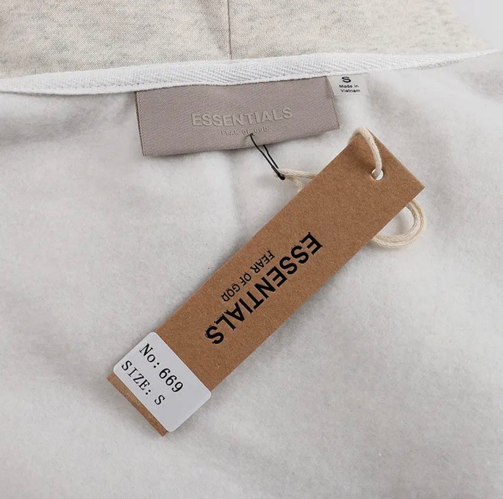 Essentials Hoddie Grey Reflective Logo (Front & Back)