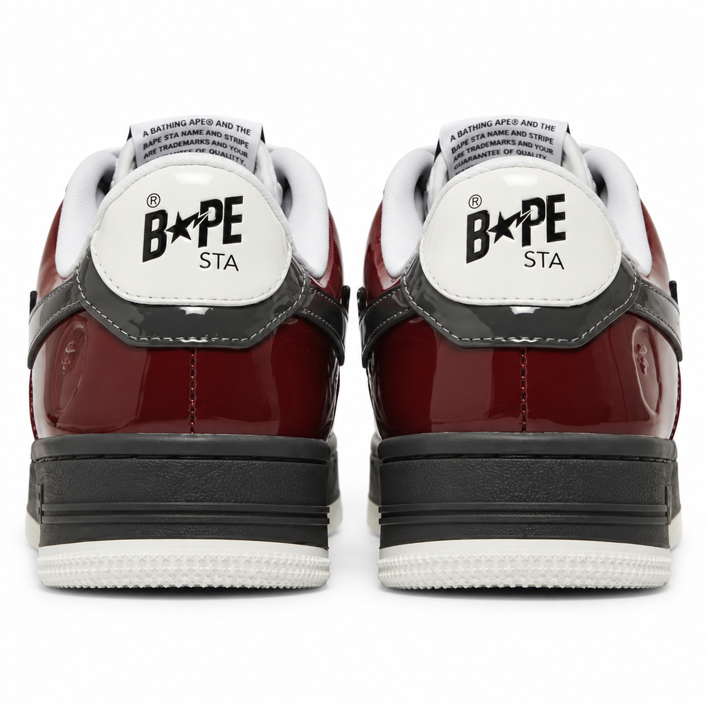 Sneaker BAPE Sta Low Patent Leather Nostalgic Burgundy Grey