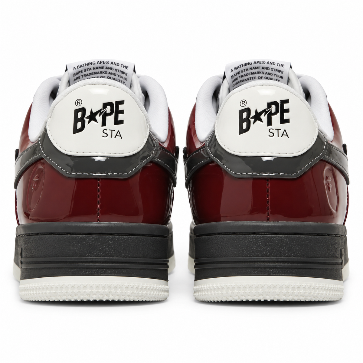 Sneaker BAPE Sta Low Patent Leather Nostalgic Burgundy Grey
