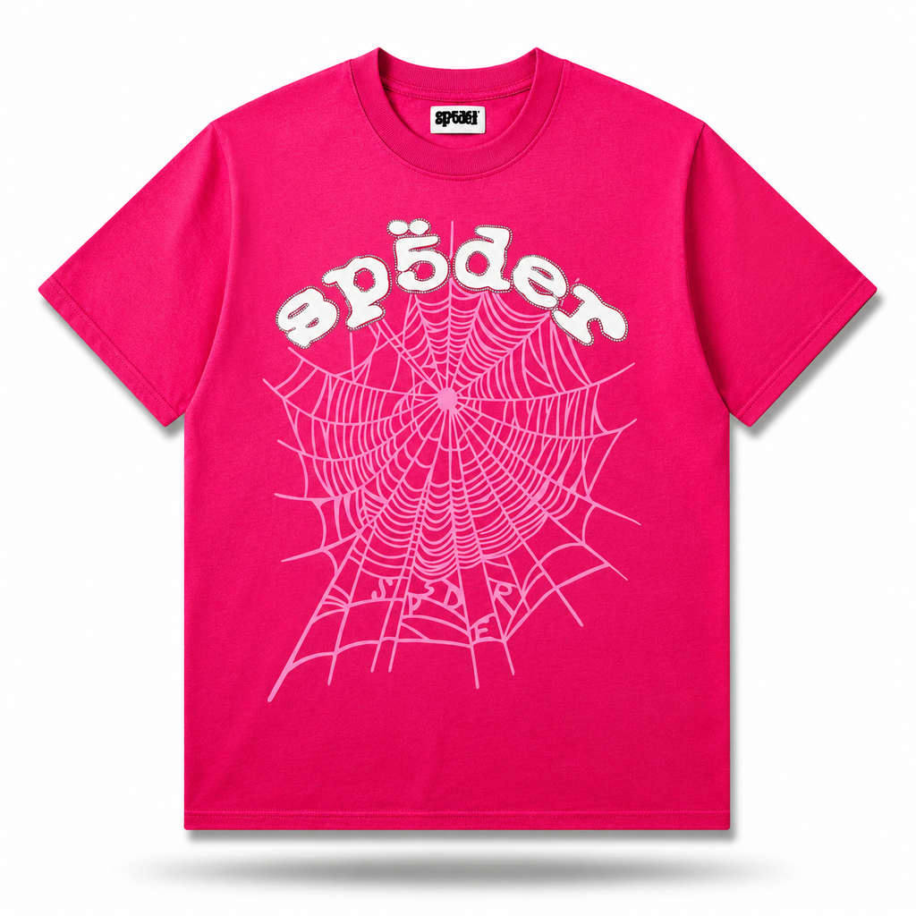 Sp5der Worldwide "Web" Tee / Fuchsia Pink