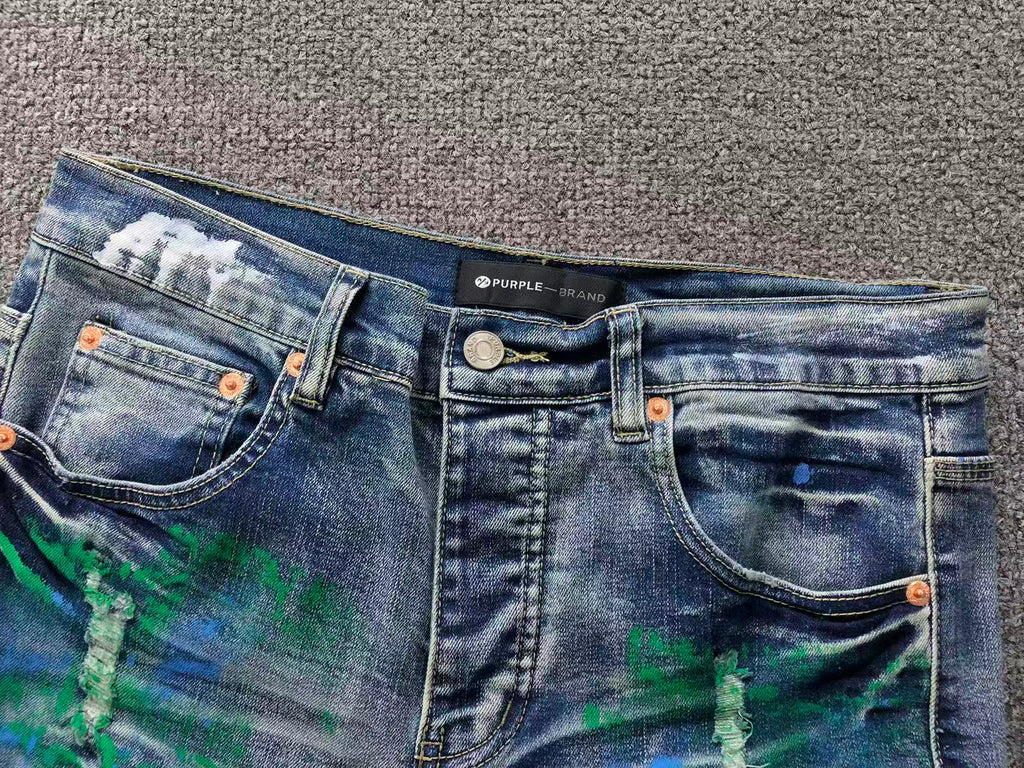 Purple Blue Paint Splatter Jeans