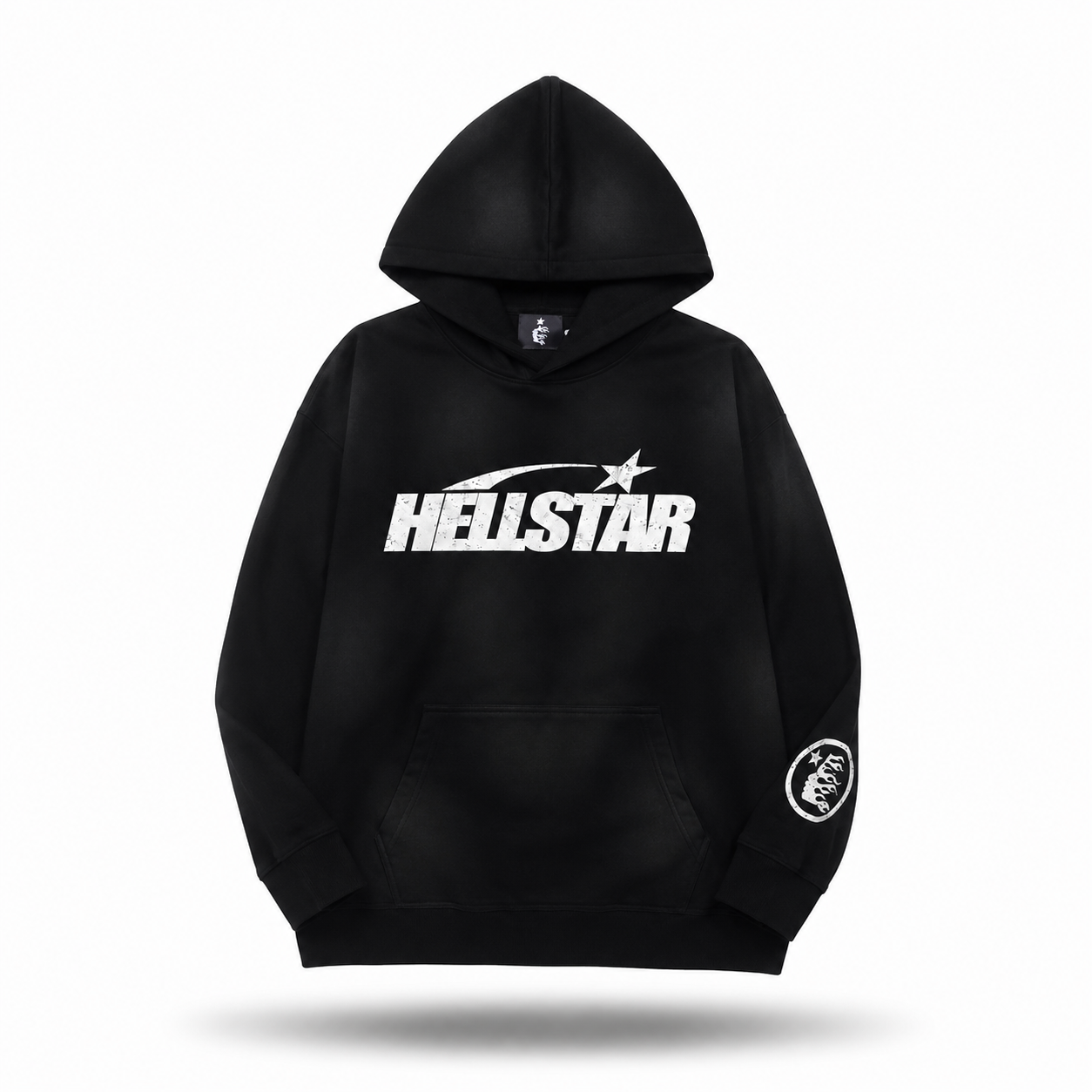 Hellstar Classic Star Logo Oversized Hoodie — Vintage Black