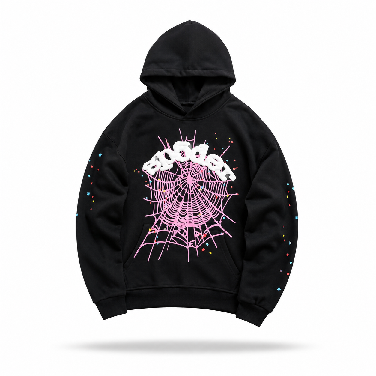Sp5der Worldwide Web Hoodie Black / Pink