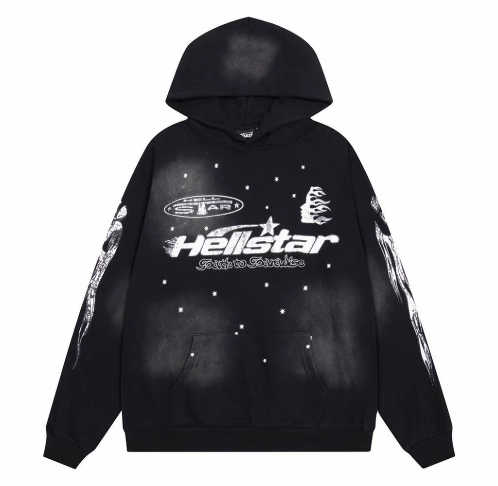 Hellstar “Stars” Graphic Hoodie – Black