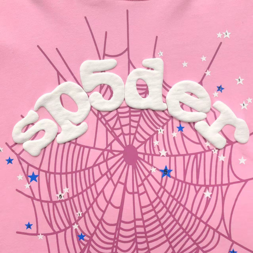 Sp5der P*nk Hoodie (Pink/White Web)