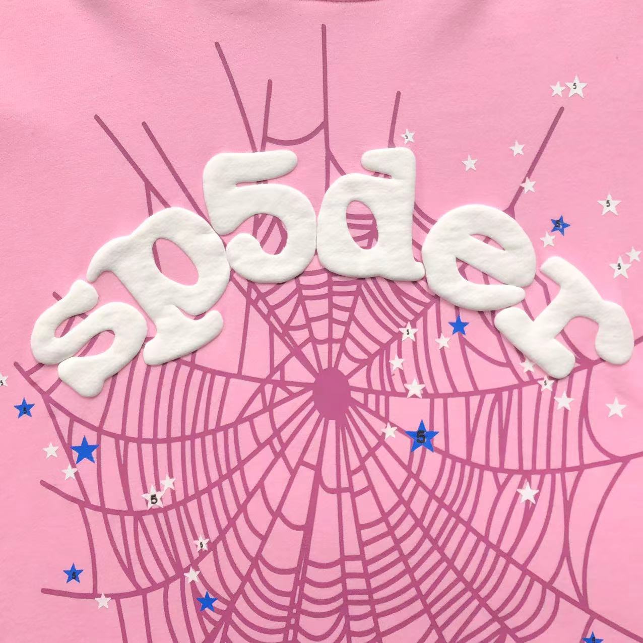 Sp5der P*nk Hoodie (Pink/White Web)