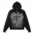 Emotion Angel Rhinestone Zip Hoodie – Black