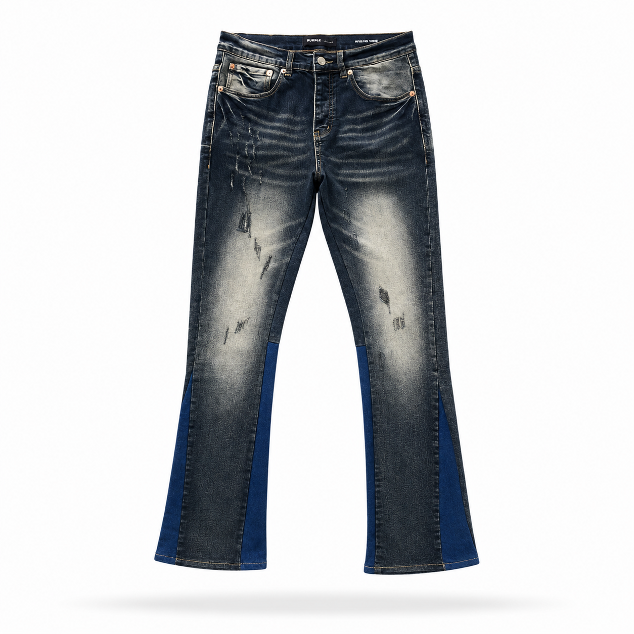 Purple Indigo Flared Panel Jeans