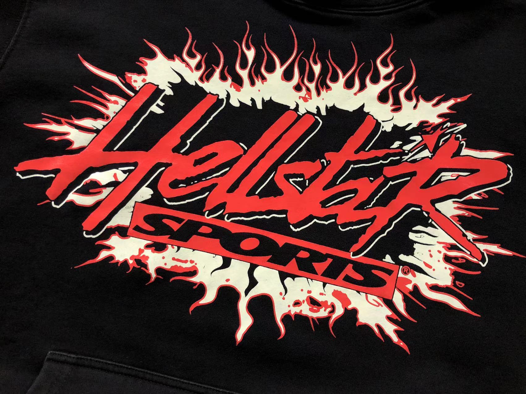 Hellstar Sports Flame Hoodie Black
