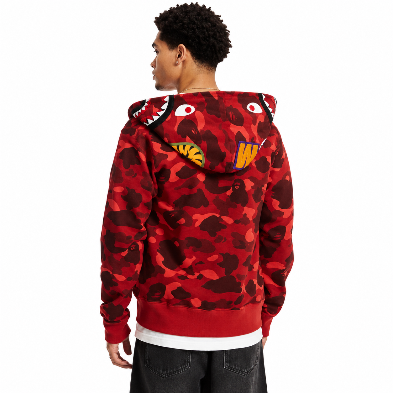 Sudadera BAPE Shark Split Camo Roja