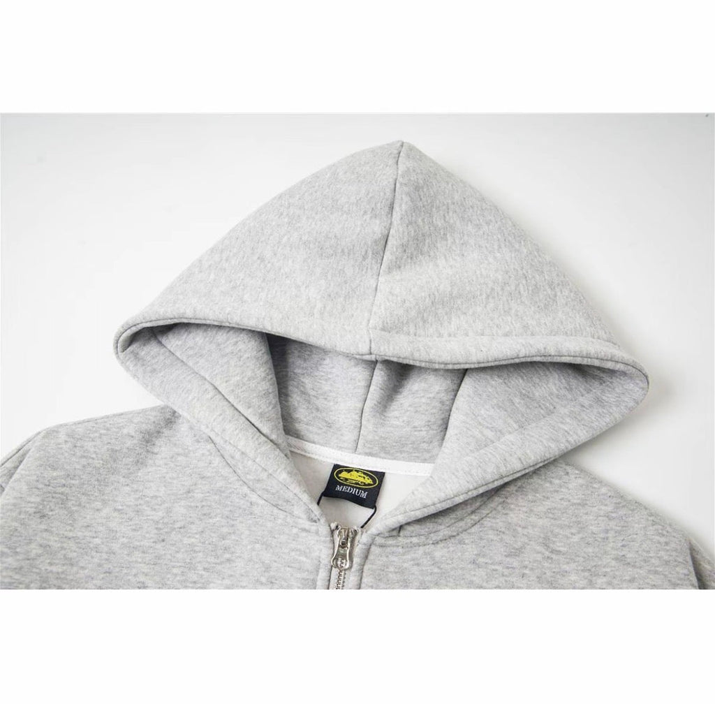 Corteiz Laughteg Gang Zip Hoodie – Grey