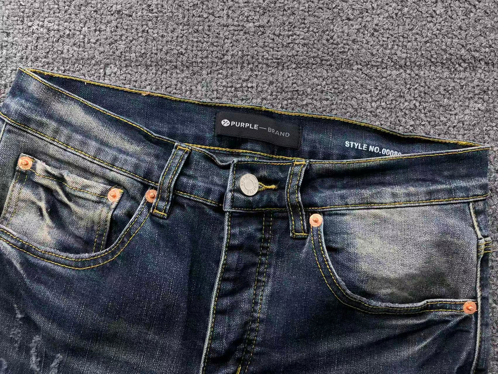 Purple Indigo Flared Panel Jeans