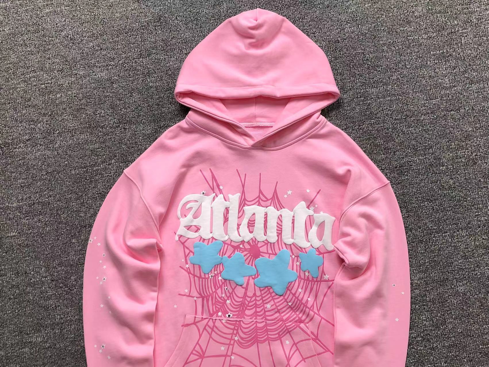 Sp5der Atlanta Web Pink Hoodie