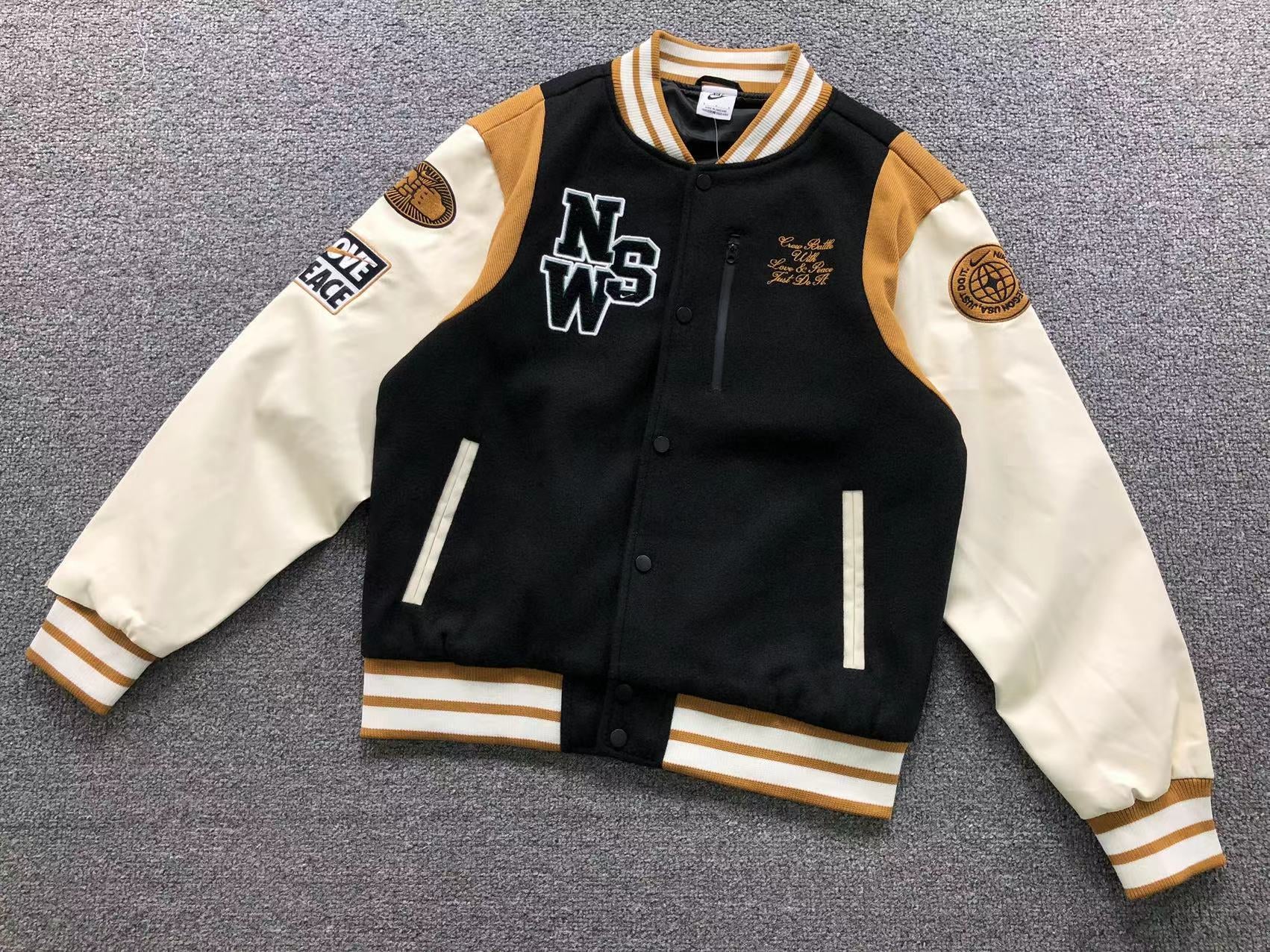 Nike Sportswear NSW Varsity Jacket Black/Sail/Wheat