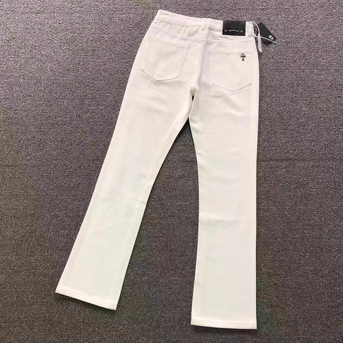 Chrome Hearts Cross Patch Flared Denim Jeans – White