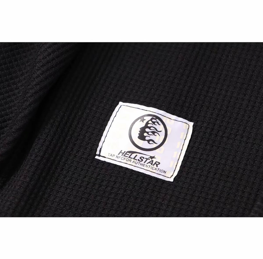 Hellstar Classic Logo Waffle Knit Tee — Black