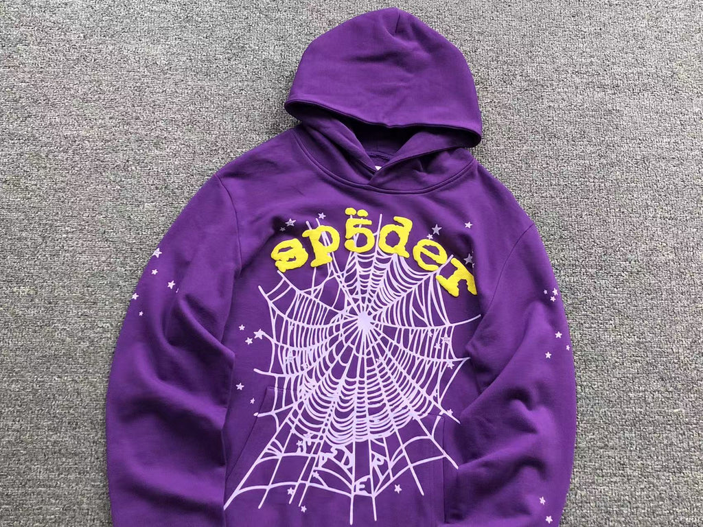 Sp5der Web Hoodie Purple/Yellow