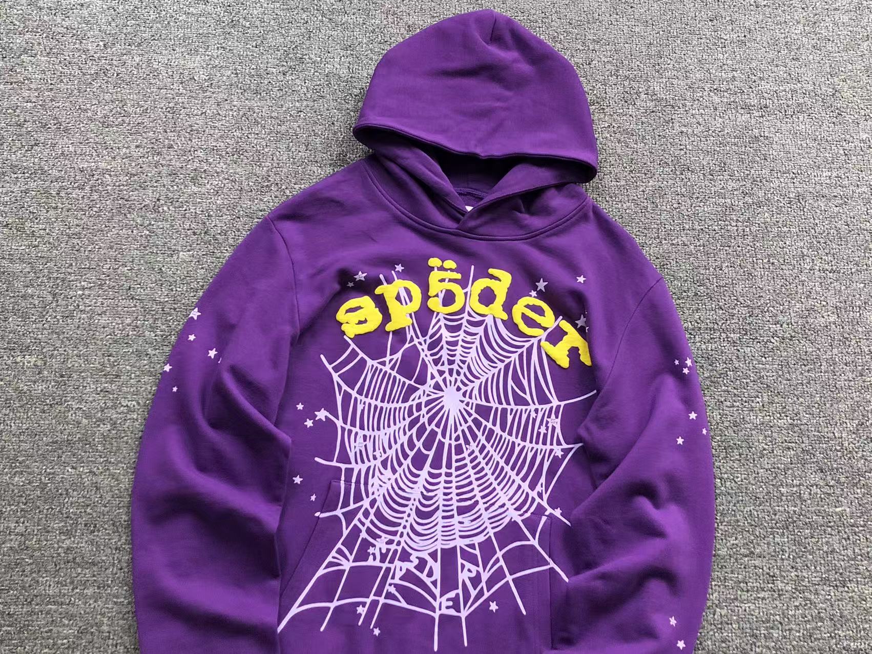 Sp5der Web Hoodie Purple/Yellow