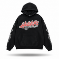 Hellstar "Records" Pastel Pink Flame Hoodie — Black