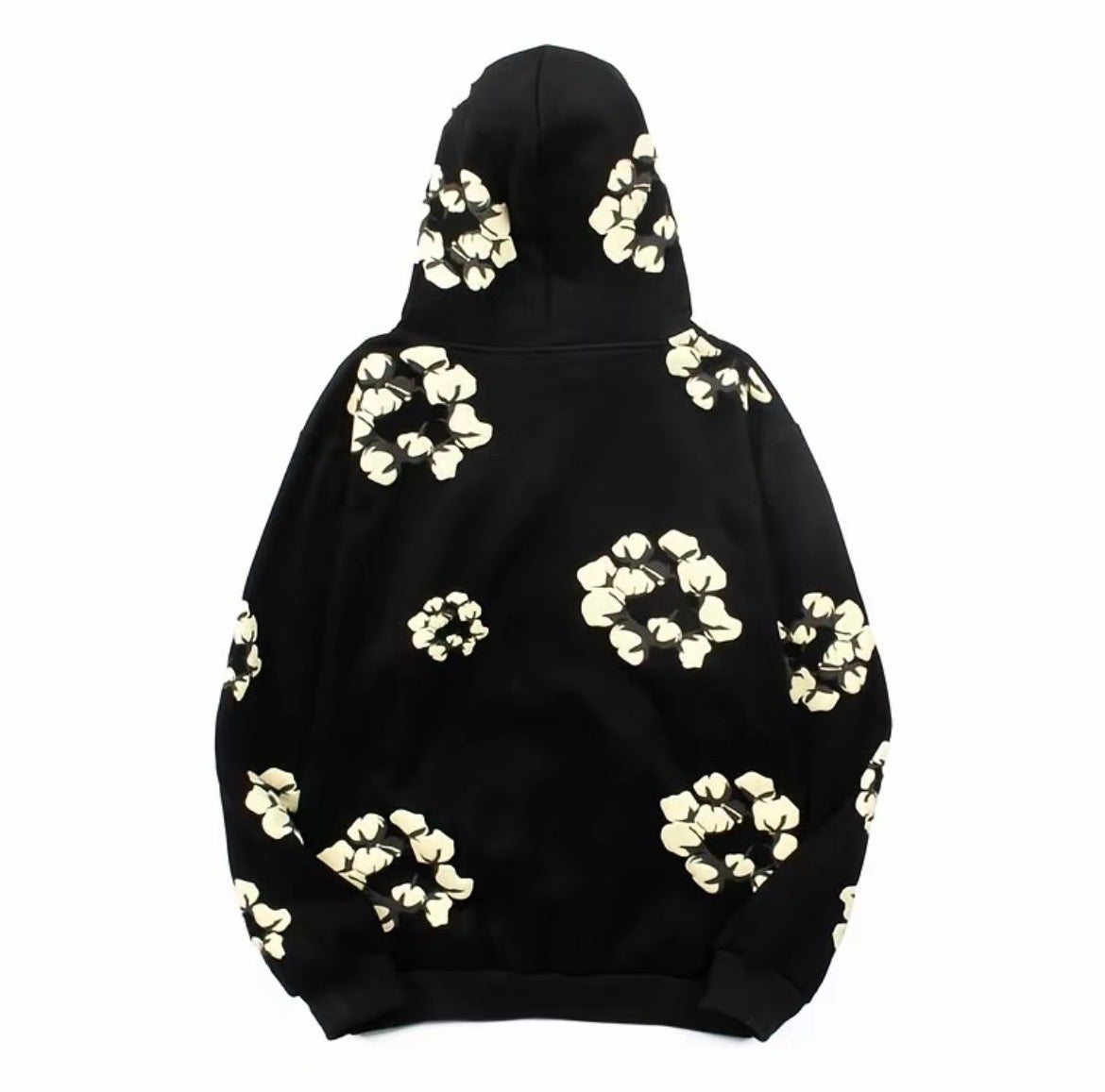 Cotton Bloom Hoodie – Black