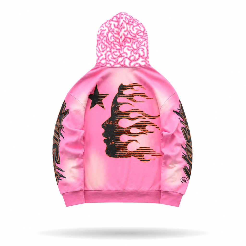 Hellstar Brain Fade Hoodie Pink