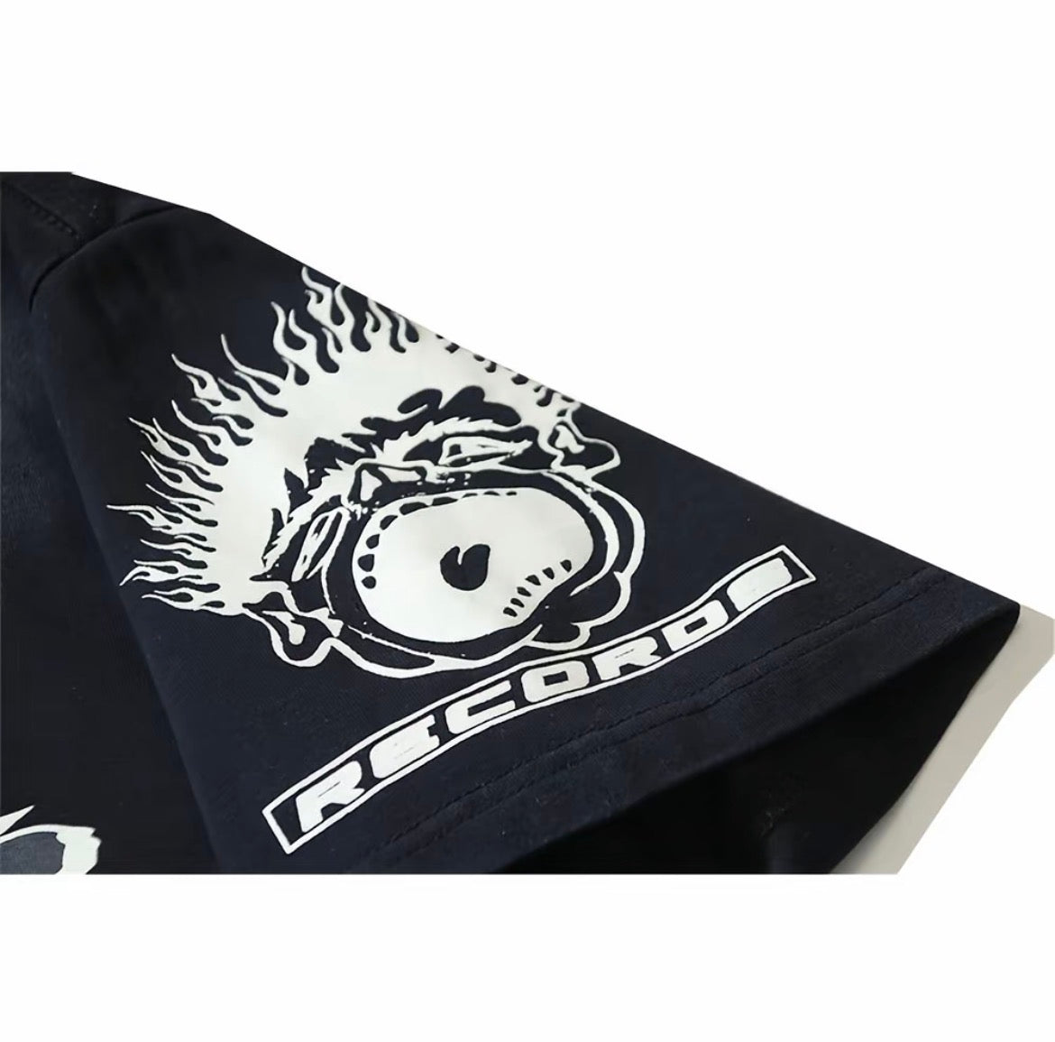 Hellstar In Flames Acid Wash Boxy Tee — Charcoal