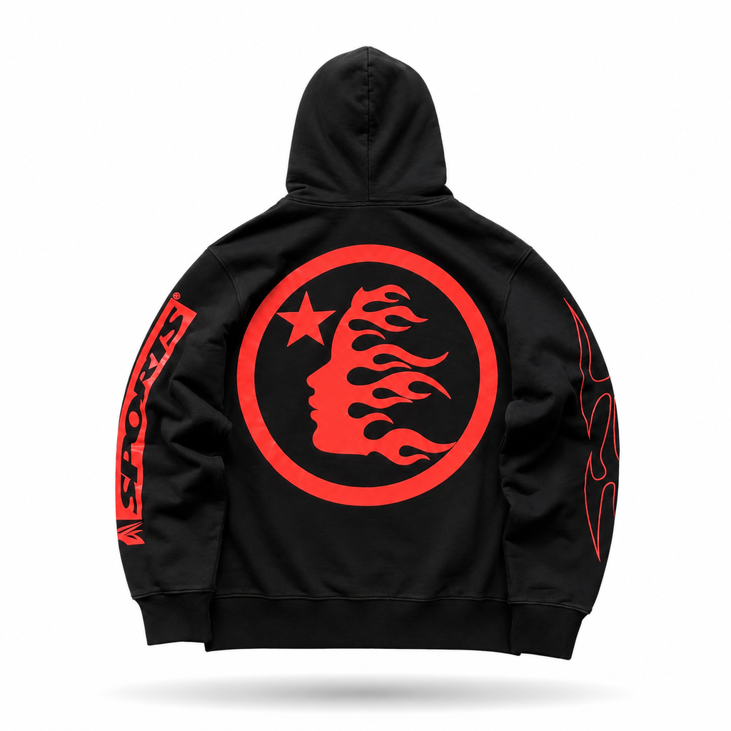 Hellstar Sports Flame Hoodie Black