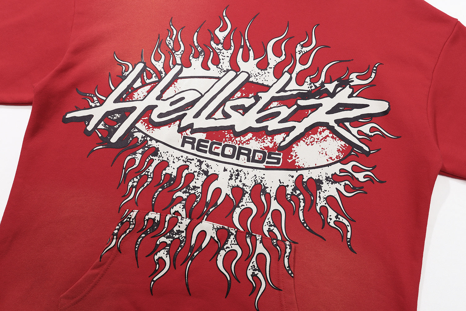 Hellstar "Records" Flame Oversized Hoodie – Red