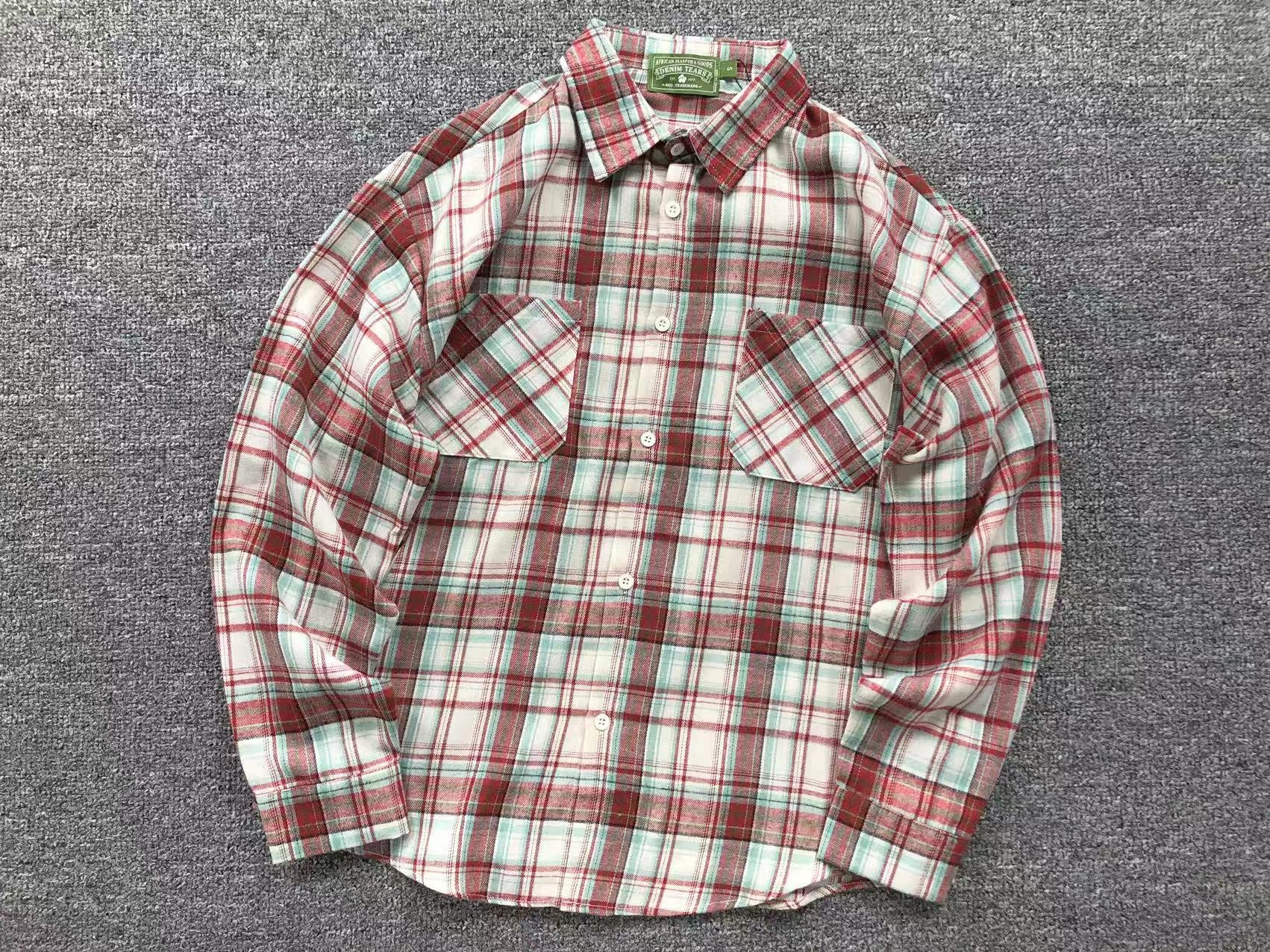 Denim Tears Cotton Wreath Pajama Shirt Red Plaid