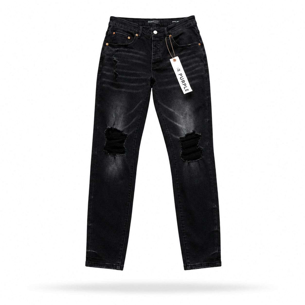 Purple Black Distressed Skinny Jeans