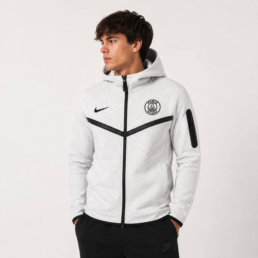 Nike PSG Tech Fleece Hoodie “Light Bone/Black”