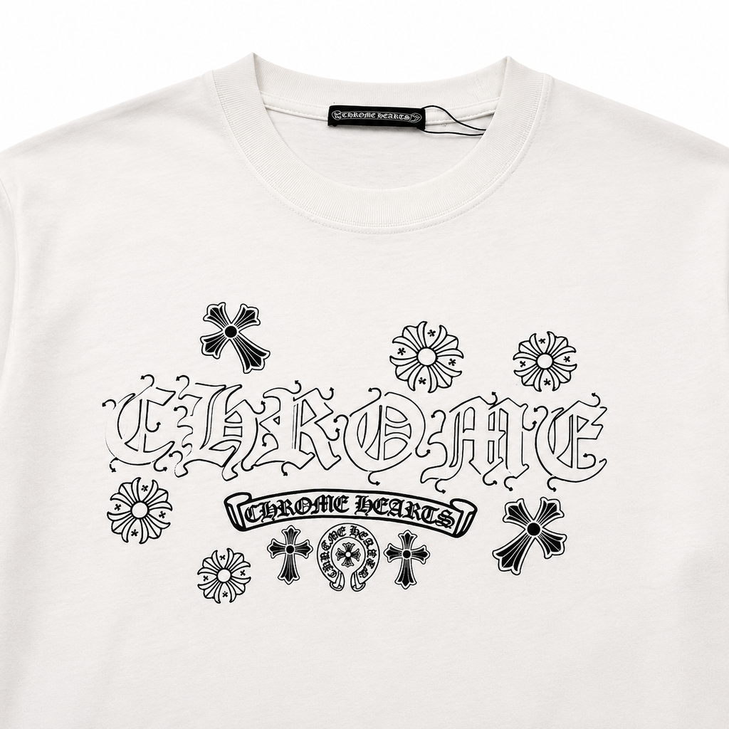 Camiseta Chrome Hearts Arc Banner - Blanca