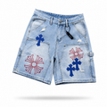 Chrome Hearts Multi Cross Carpenter Denim Shorts – Light Blue