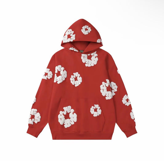 Denim Tears Cotton Wreath Hoodie – Red