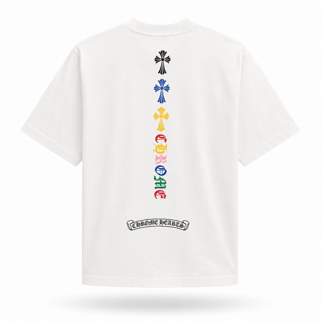 Camiseta Chrome Hearts Multi Color Cross - Blanca