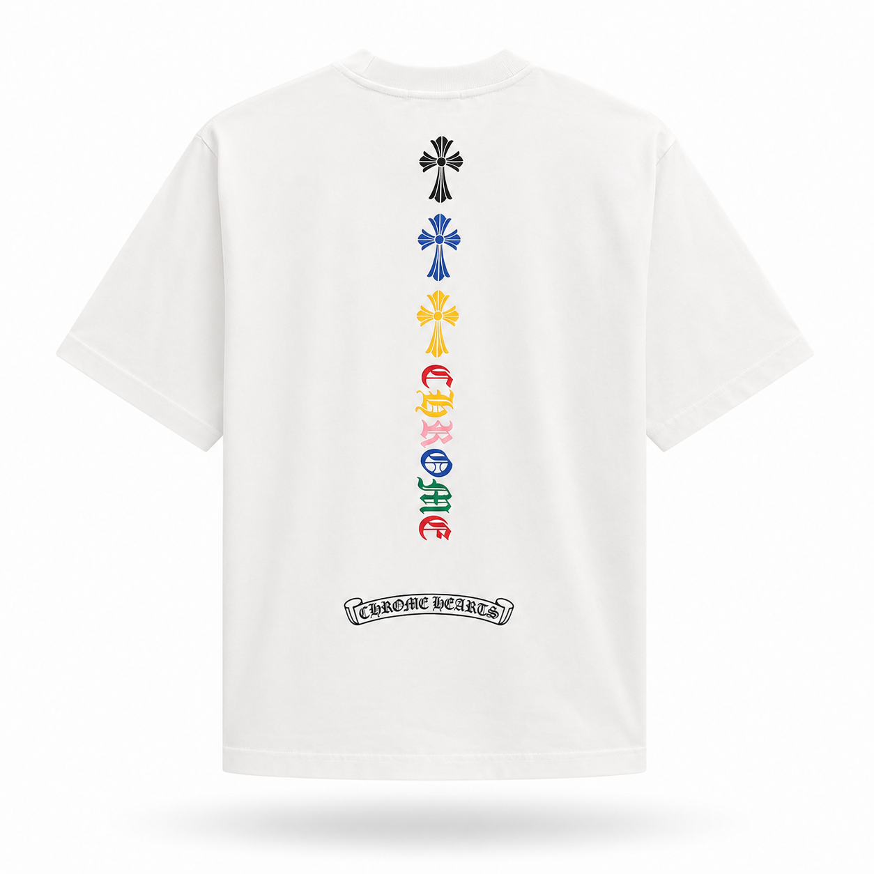Camiseta Chrome Hearts Multi Color Cross - Blanca