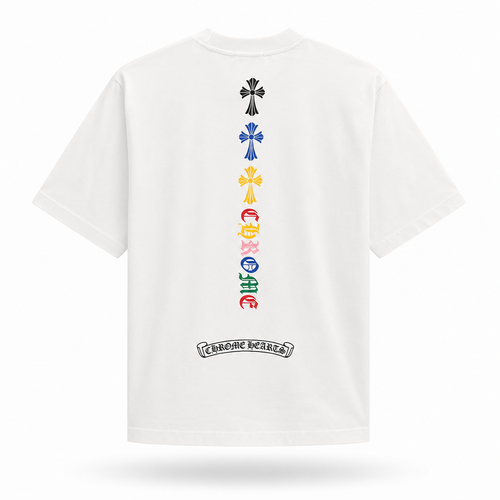 Camiseta Chrome Hearts Multi Color Cross - Blanca
