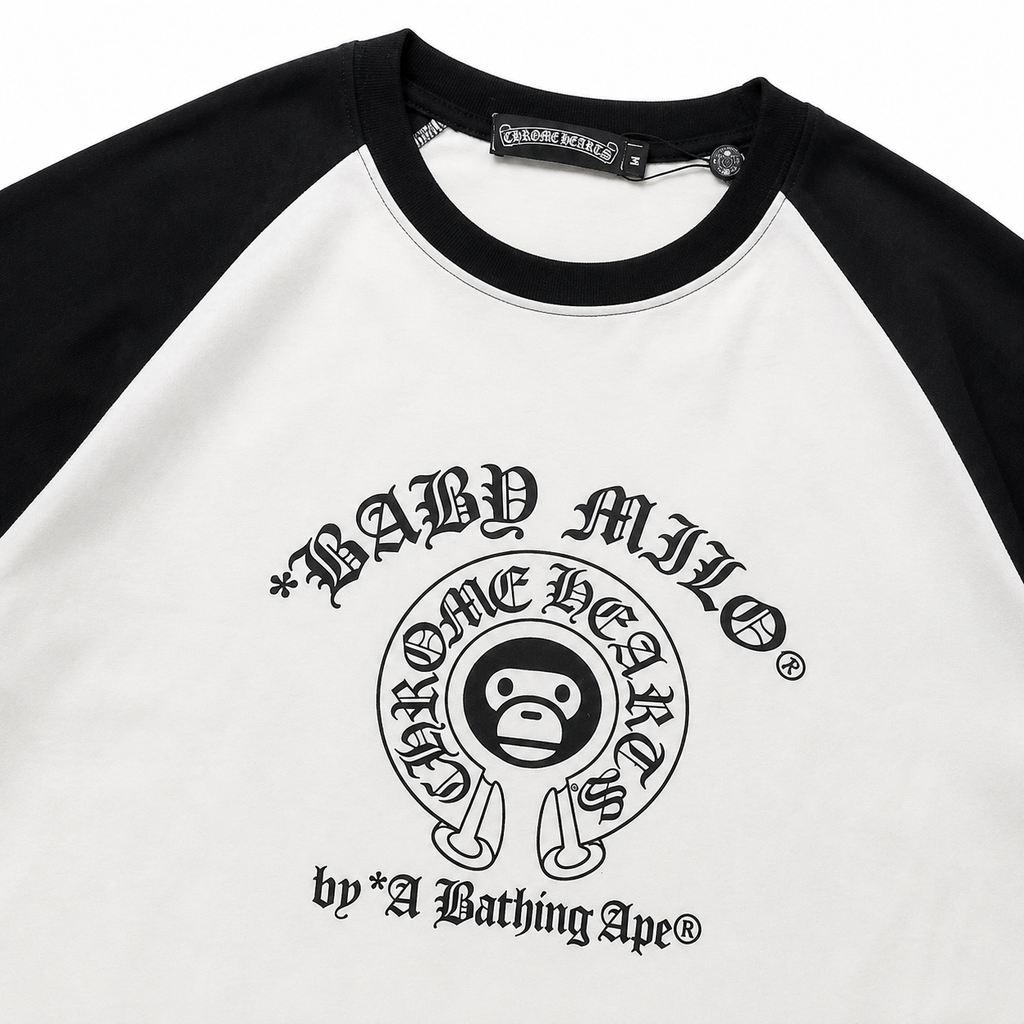 Camiseta BAPE x Chrome Hearts Baby Milo Raglan