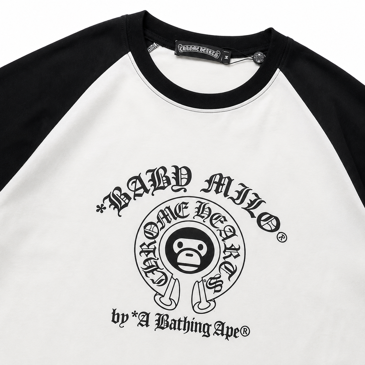 Camiseta BAPE x Chrome Hearts Baby Milo Raglan