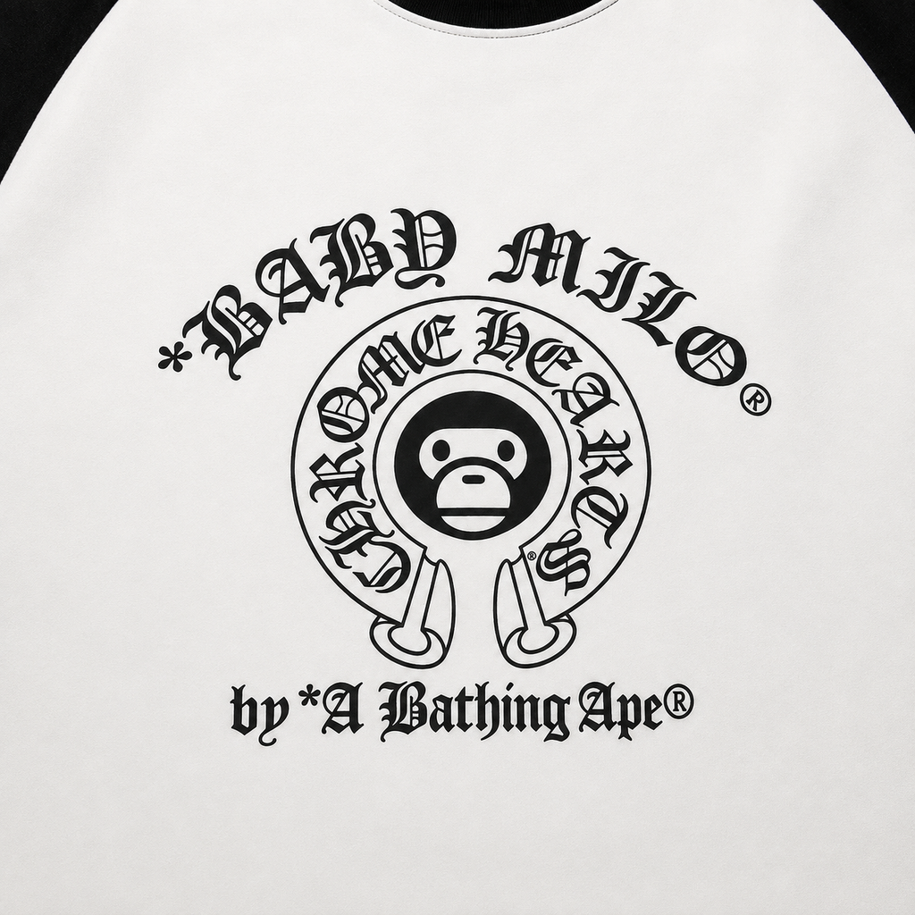 Camiseta BAPE x Chrome Hearts Baby Milo Raglan