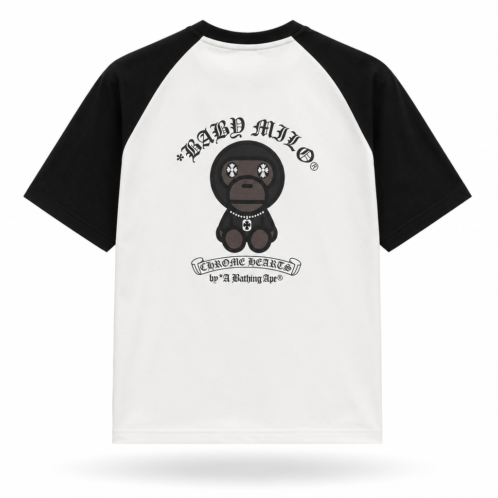 Camiseta BAPE x Chrome Hearts Baby Milo Raglan
