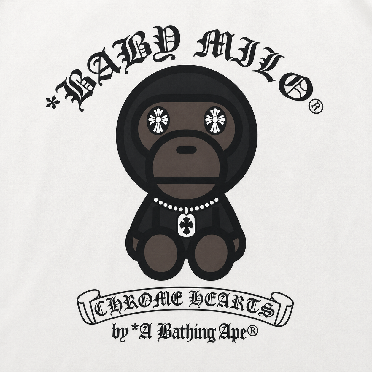 Camiseta BAPE x Chrome Hearts Baby Milo Raglan