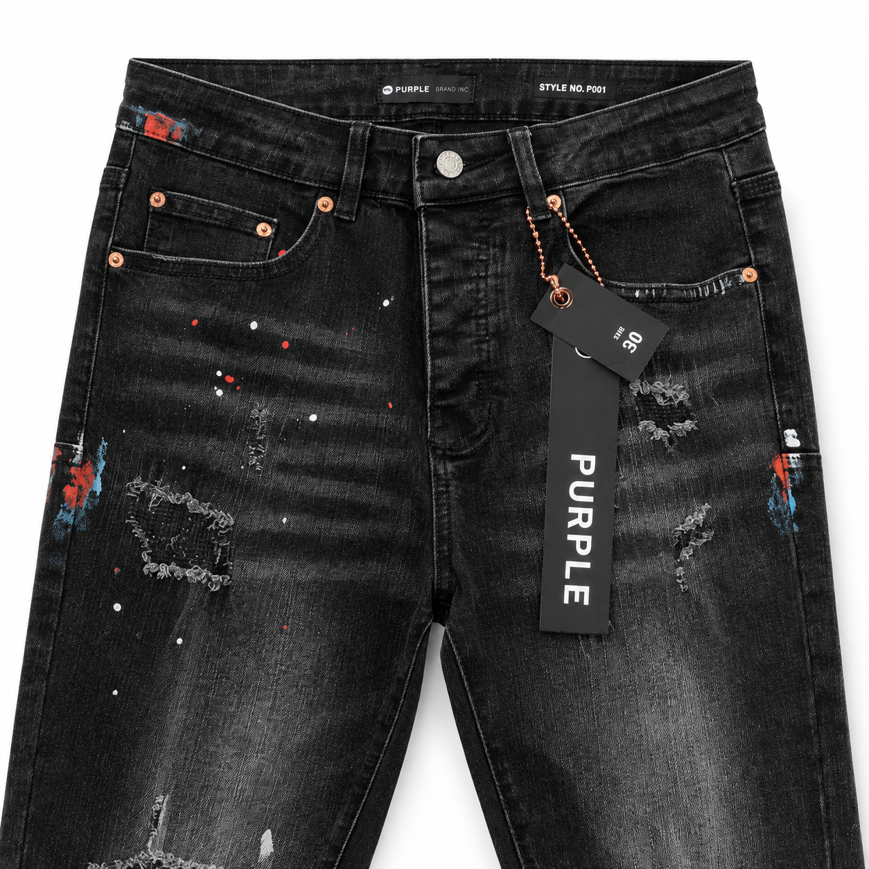 Pantalón Purple Brand Black Distressed Flared