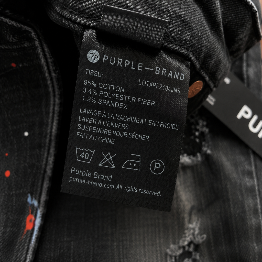 Pantalón Purple Brand Black Distressed Flared