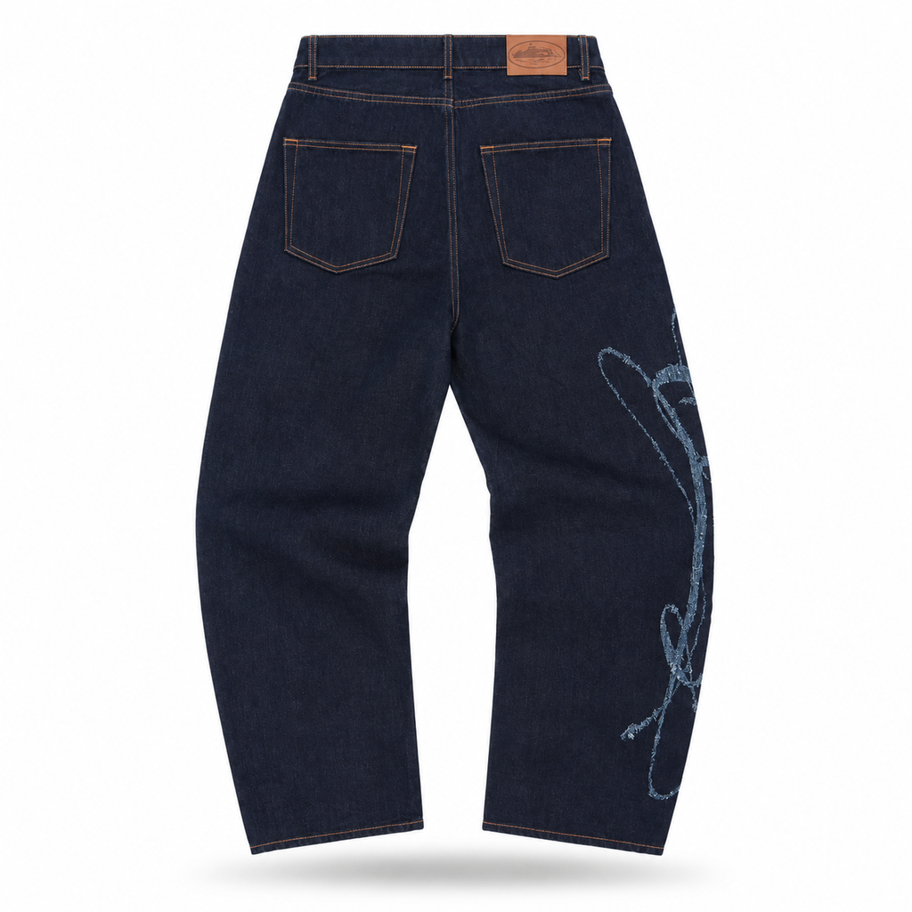 Pantalón Corteiz Type II Frayed Denim 'Indigo'