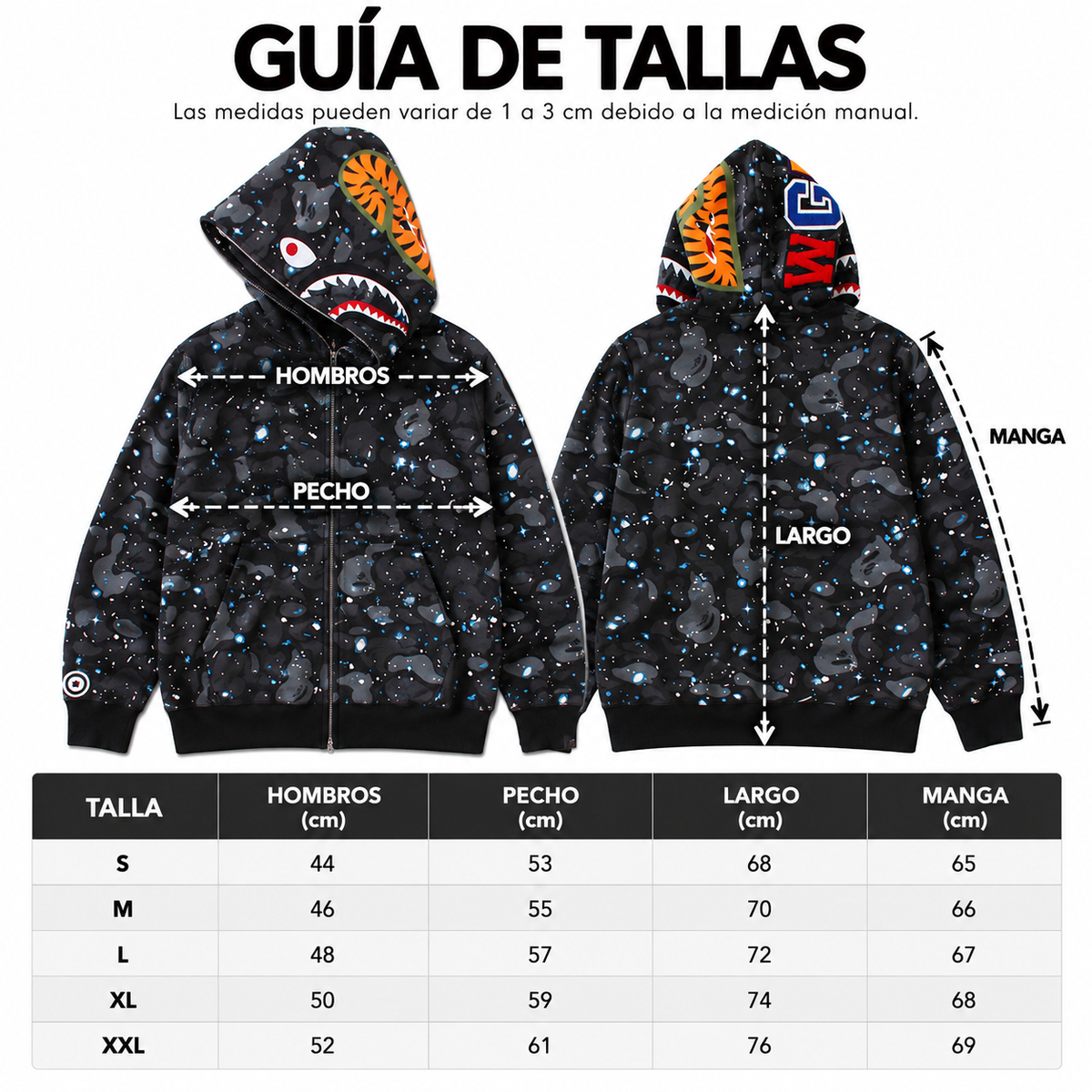 Bape Space Shark Negro