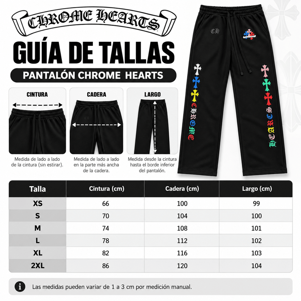 Pantalón Chrome Hearts Multicolor Cross