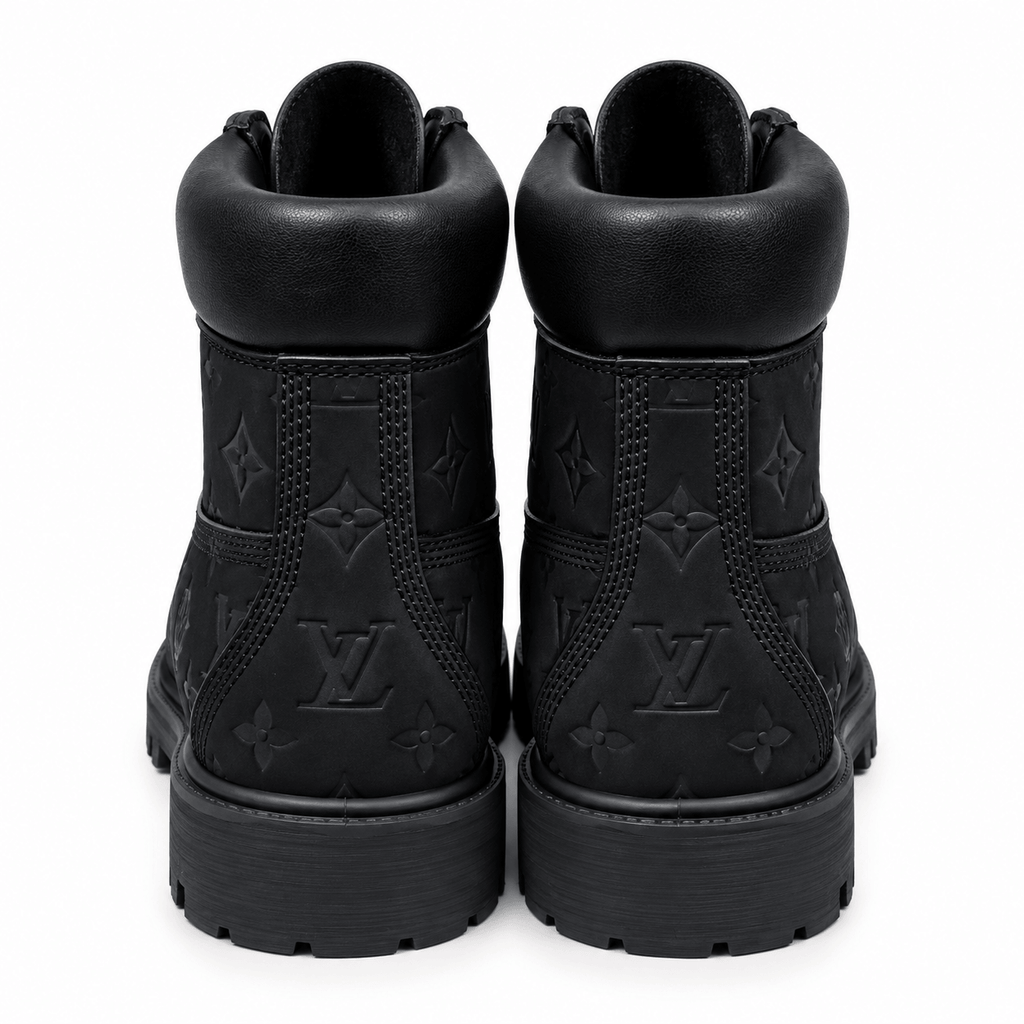 Louis Vuitton Timberland 6" Ankle Boot Wheat Monogram Black