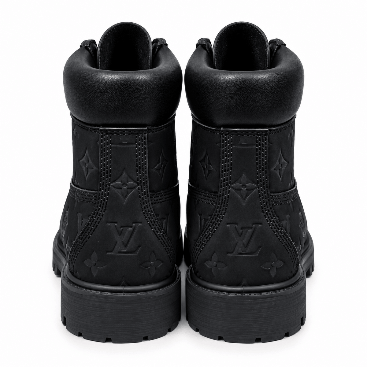 Louis Vuitton Timberland 6" Ankle Boot Wheat Monogram Black